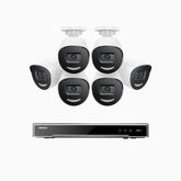 H800X - 4K 8 Channel 6 Cameras PoE Security System, 1/1.8'' BSI Sensor, f/1.6 Aperture (0.003 Lux), Siren & Strobe Alarm,Two-Way Audio, Human & Vehicle Detection, Perimeter Protection, Works with Alexa